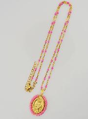 Collana Religiosa con Perline & Pendente Miracolosa - Rosa