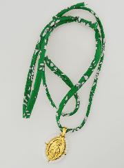 Collana Religiosa con Cordoncino Liberty  Verde - Miracolosa con Perline