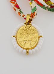 Medaglia Miracolosa con Perline & Cordoncino Liberty