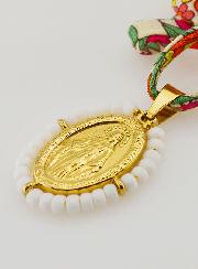 Collana Religiosa con Cordoncino Liberty - Miracolosa con Perline