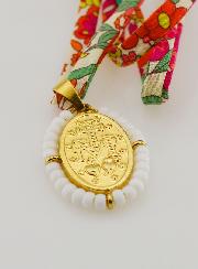 Collana Religiosa con Cordoncino Liberty - Miracolosa con Perline