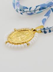 Collana Religiosa con Cordoncino Liberty Blu - Miracolosa Perlata