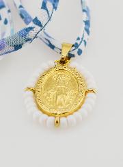 Collana Religiosa con Cordoncino Liberty Blu - Miracolosa Perlata