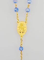 Rosario Medaglia Miracolosa con Perle Sfaccettate - Blu
