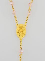 Rosario Medaglia Miracolosa con Perle Sfaccettate - Rosa