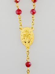 Rosario Medaglia Miracolosa con Perle Sfaccettate - Rosso
