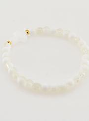 Bracciale Religioso con Croce e Perle in Vetro Bianco