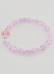 Bracciale Religioso con Croce e Perle in Vetro Viola