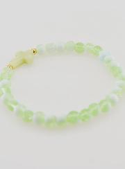 Bracciale Religioso con Croce e Perle in Vetro Verde