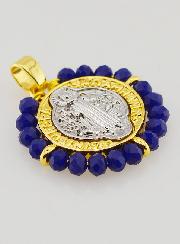 Medaglia di San Benedetto in Ottone e Vetro Blu