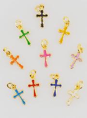 Set di 10 Mini Croci Multicolori 10mm