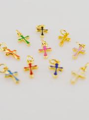 Set di 10 Mini Croci Multicolori 10mm