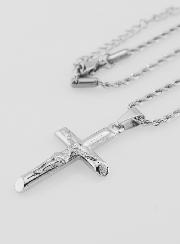 Collana Religiosa Croce di Cristo in Inox Argentato