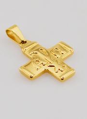 Ciondolo Croce Crisma Dorato - Pax, Alfa & Omega