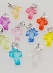 Set di 10 Ciondoli Croce Multicolori 16mm
