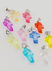 Set di 10 Ciondoli Croce Multicolori 16mm