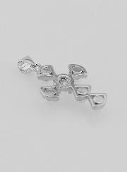 Ciondolo Croce in Ottone Argentato 23mm