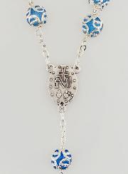 Rosario Madonna Miracolosa & Croce Barocca - Blu