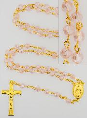 Rosario in Cristallo Rosa & Medaglia Miracolosa