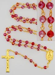 Rosario in Cristallo Rosso & Medaglia Miracolosa