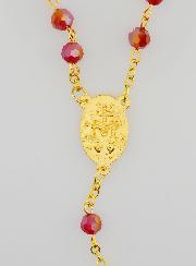 Rosario in Cristallo Rosso & Medaglia Miracolosa