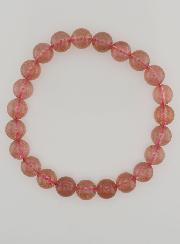 Bracciale in Pietra Naturale Quarzo Fragola Ematoide - 8 mm
