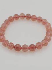 Bracciale in Pietra Naturale Quarzo Fragola Ematoide - 8 mm