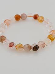Bracciale in Pietra Naturale Quarzo Ematoide Multicolore - 8 mm