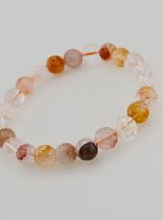 Bracciale in Pietra Naturale Quarzo Ematoide Multicolore - 8 mm