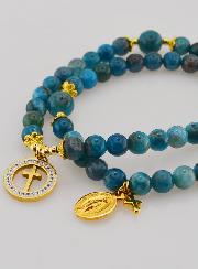 Rosario Medaglia Miracolosa in Pietre di Apatite
