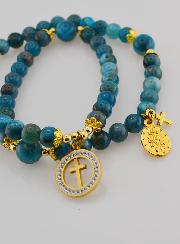 Rosario Medaglia Miracolosa in Pietre di Apatite