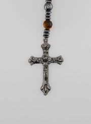 Rosario Vergine Miracolosa in Ematite & Occhio di Tigre