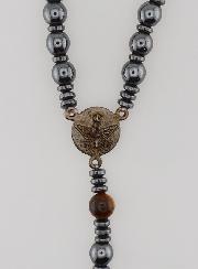 Rosario Vergine Miracolosa in Ematite & Occhio di Tigre