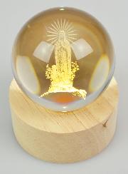Sfera Luminosa Incisa al Laser - Madonna di Lourdes