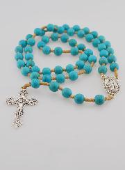 Rosario Medaglia Miracolosa con Perle Turchesi