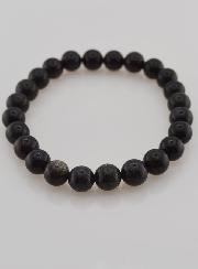 Bracciale in Pietra Naturale di Opale Nero 8mm