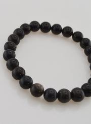 Bracciale in Pietra Naturale di Opale Nero 8mm
