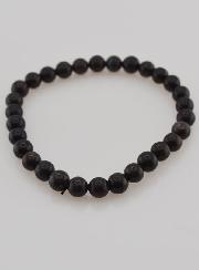 Bracciale in Pietra Naturale di Opale Nero 6mm
