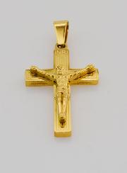 Ciondolo Croce in Ottone Dorato 28mm