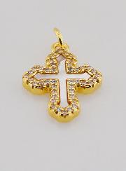 Ciondolo Croce Ortodossa Strass & Nacre - 17mm