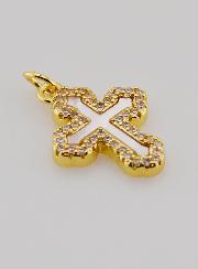 Ciondolo Croce Ortodossa Strass & Nacre - 17mm