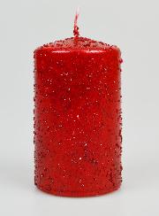 Candela Decorativa Glitterata - Rubino