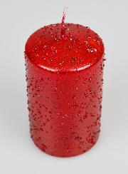 Candela Decorativa Glitterata - Rubino