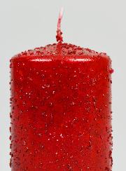 Candela di Natale Glitterata - Rubino
