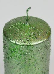 Candela Decorativa Glitterata - Verde