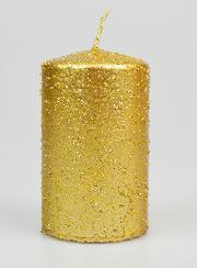 Candela di Natale Glitterata - Dorata
