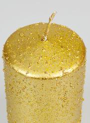 Candela di Natale Glitterata - Dorata