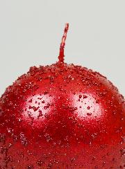 Candela Sfera di Natale con Glitter 8cm - Rubino