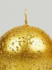 Candela Sfera di Natale con Glitter 8cm - Or Antico