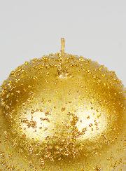 Candela Sfera di Natale con Glitter 8cm - Or Antico